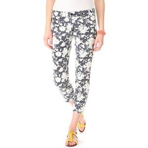 Tory Burch Floral Alexa Cropped Skinny Jeans Pants Size 27 Excellent $198